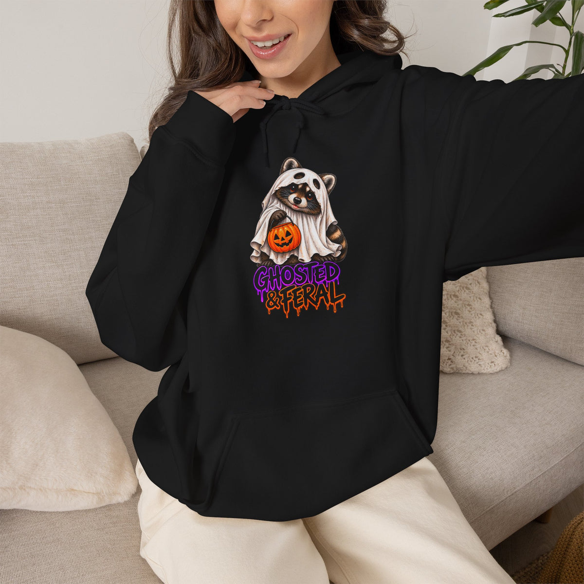 Ghosted Raccoon Hooded Sweatshirt
