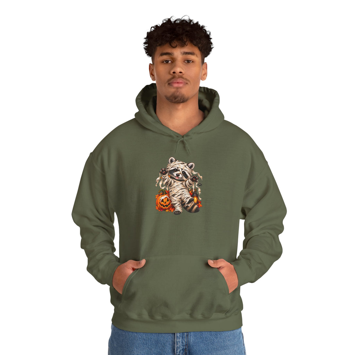 Mummy Raccoon Halloween Hooded Sweatshirt