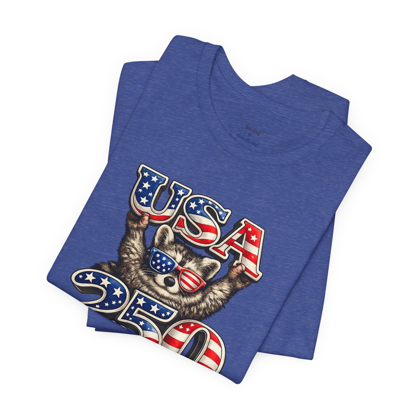 Patriot Raccoon 250th Anniversary T-Shirt — 4th of July Fireworks Flag Tee