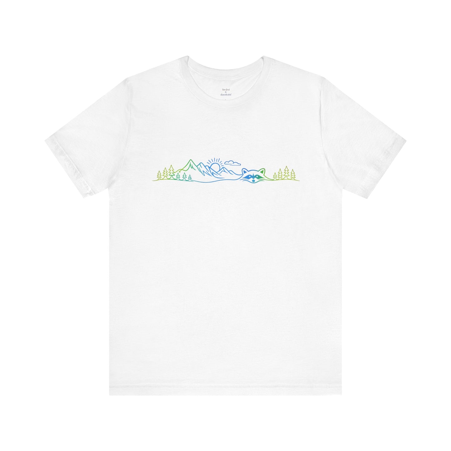 Raccoon Tee — Minimal Line Raccoon Scenic Graphic T-Shirt