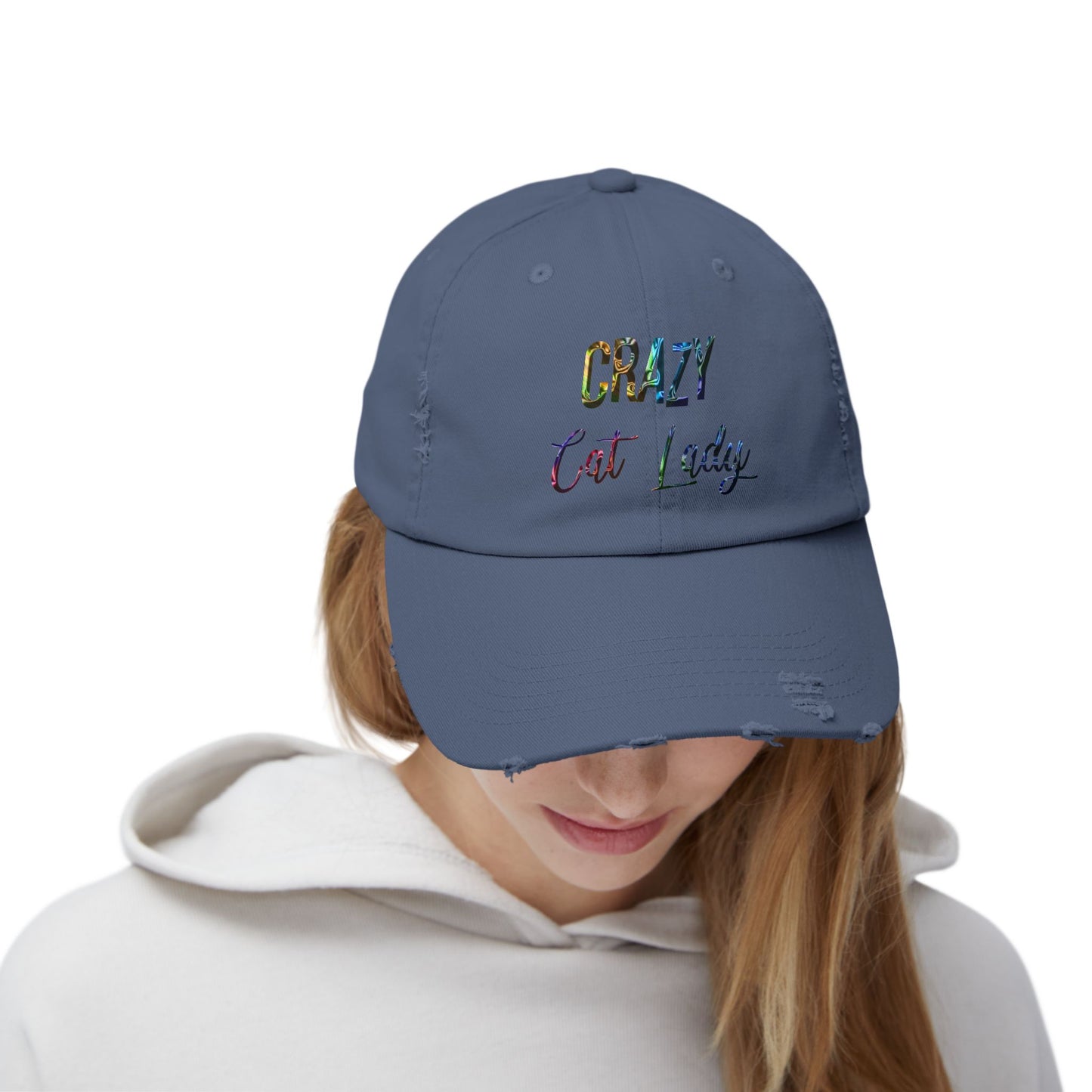"Crazy Cat Lady" Distressed Cap —  Funny Truth Hat