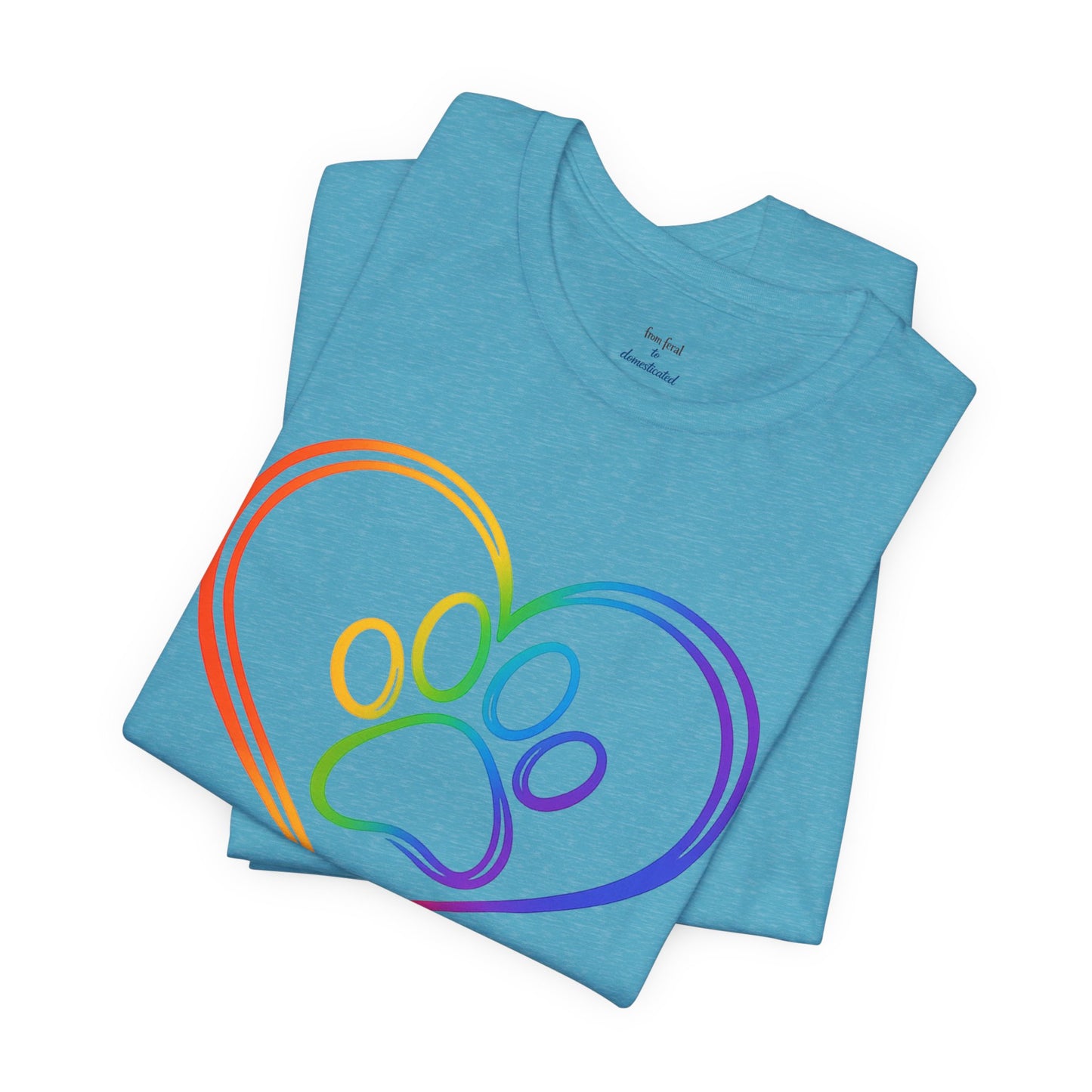 Heart/Paw Colorful Line-Work T-Shirt