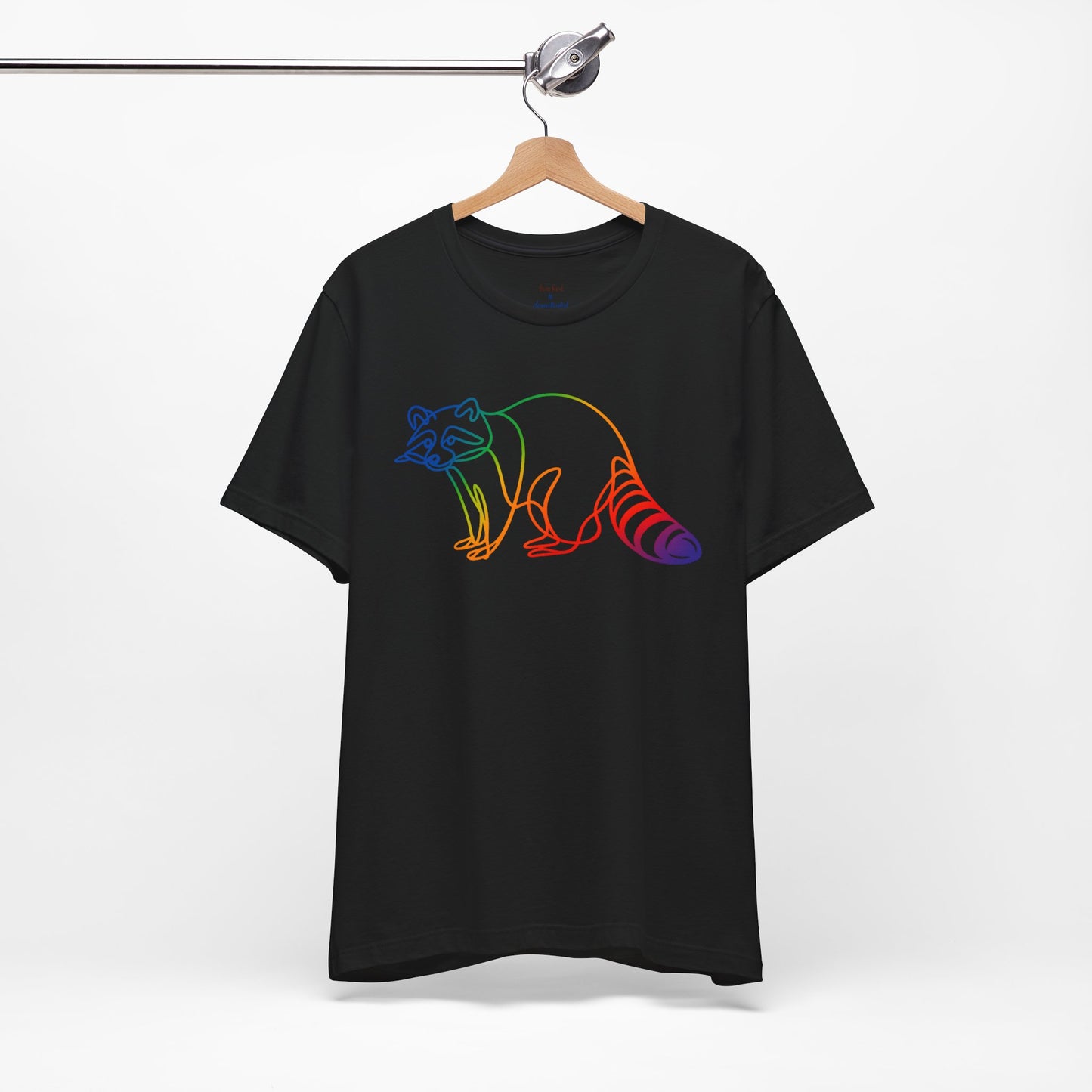 Raccoon Tee — Minimal Line Raccoon Scenic Graphic T-Shirt