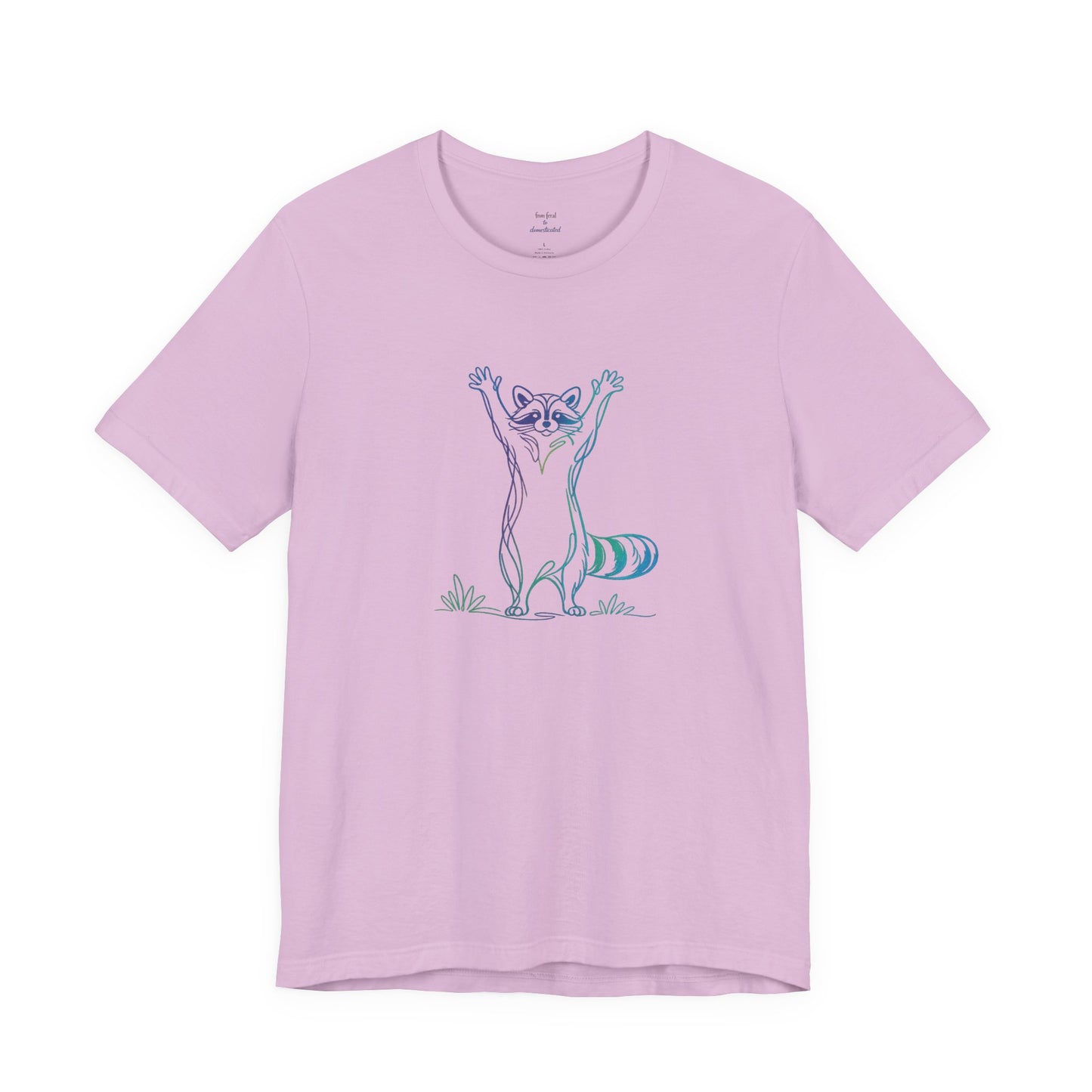 Raccoon Tee — Minimal Line Raccoon Scenic Graphic T-Shirt