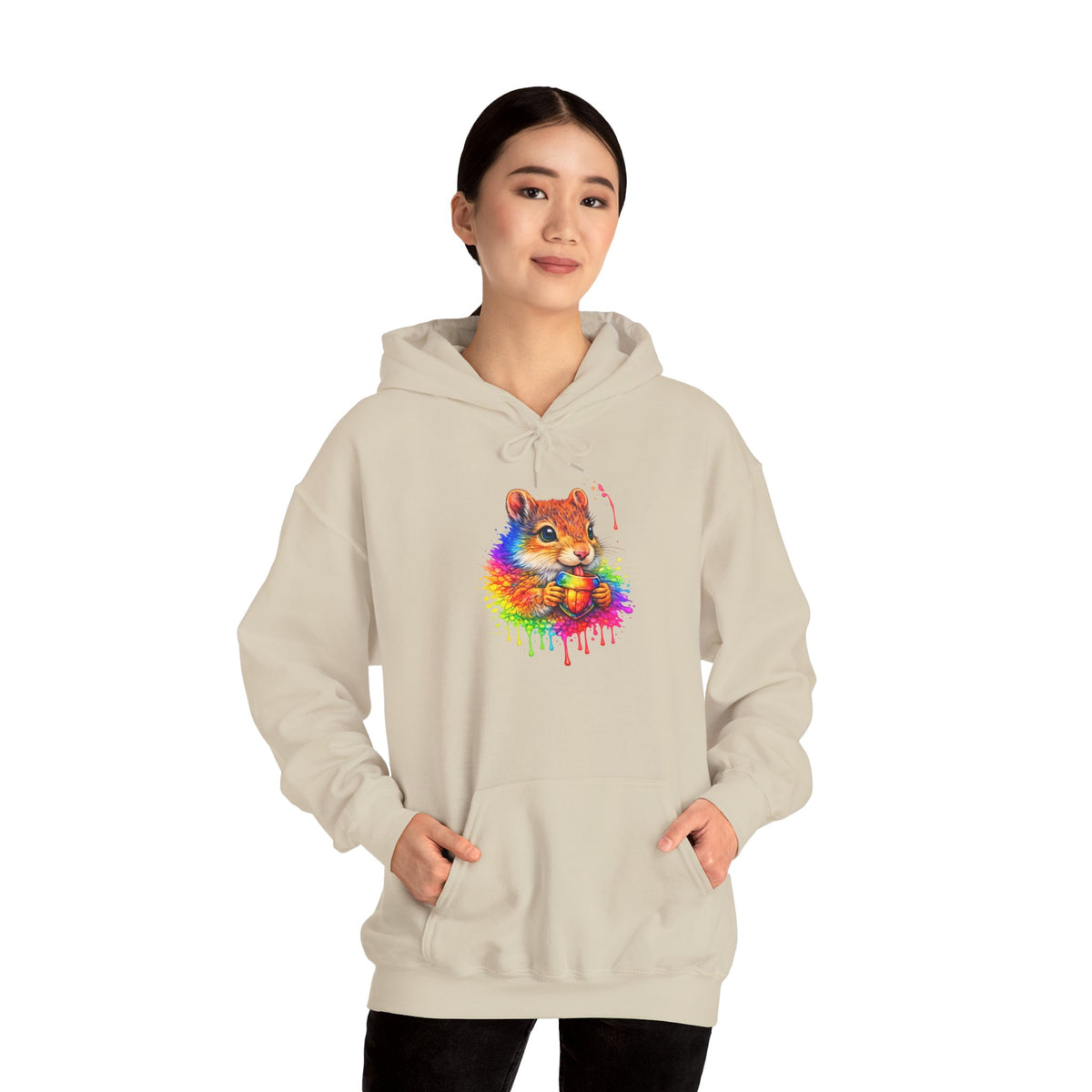 Watercolor Squirrel Hooded Sweatshirt