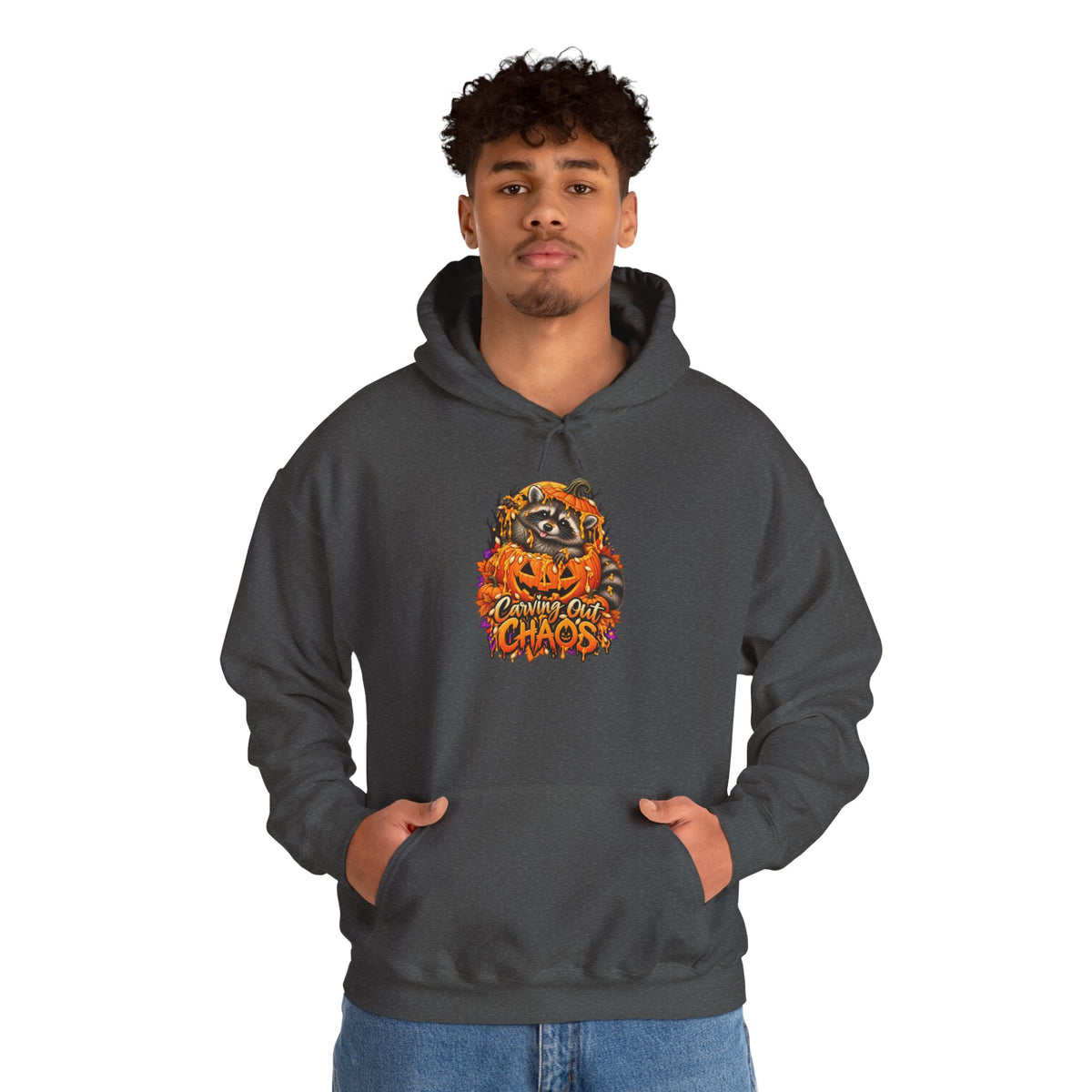 Carving Out Chaos Raccoon Hooded Sweatshirt