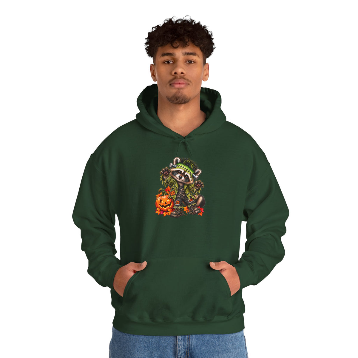 Frankenstein Raccoon Halloween Hooded Sweatshirt