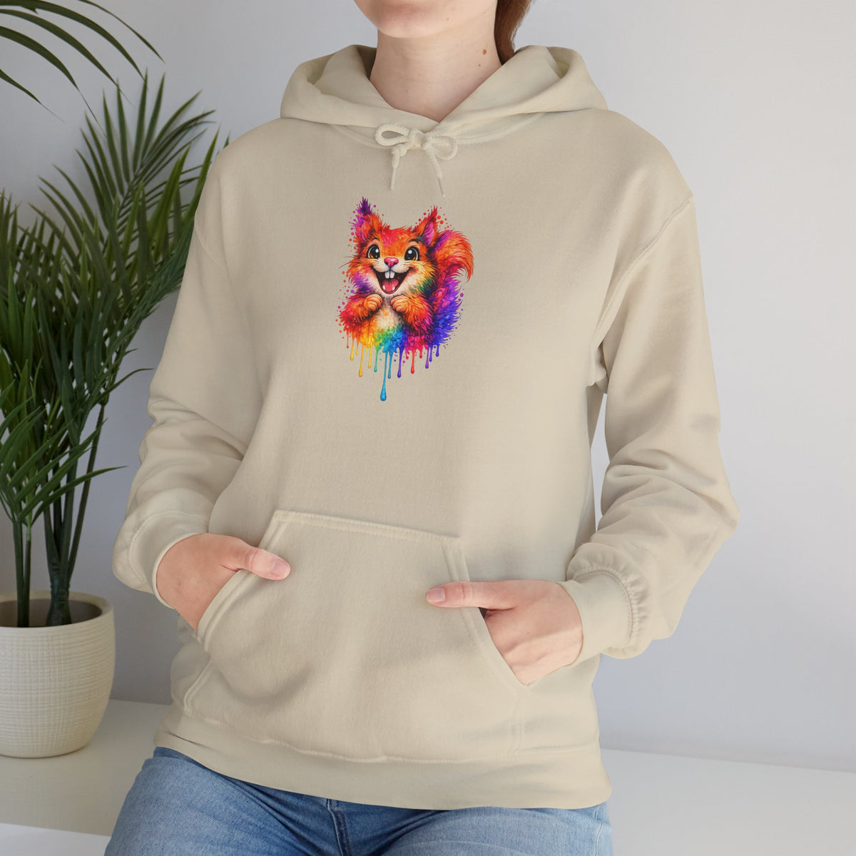 Watercolor Squirrel Hooded Sweatshirt