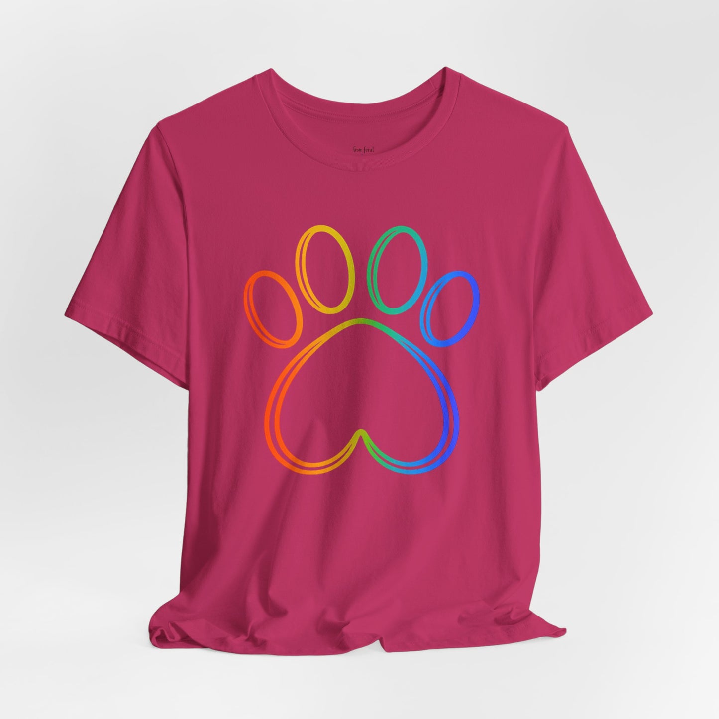 Heart/Paw Colorful Line-Work T-Shirt