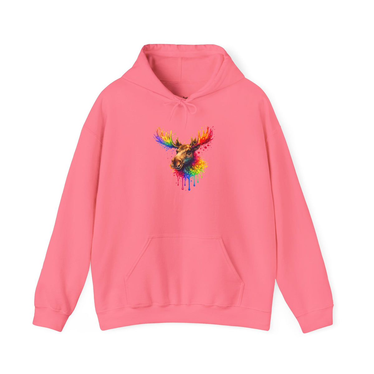 Watercolor Moose Hooded Sweatshirt