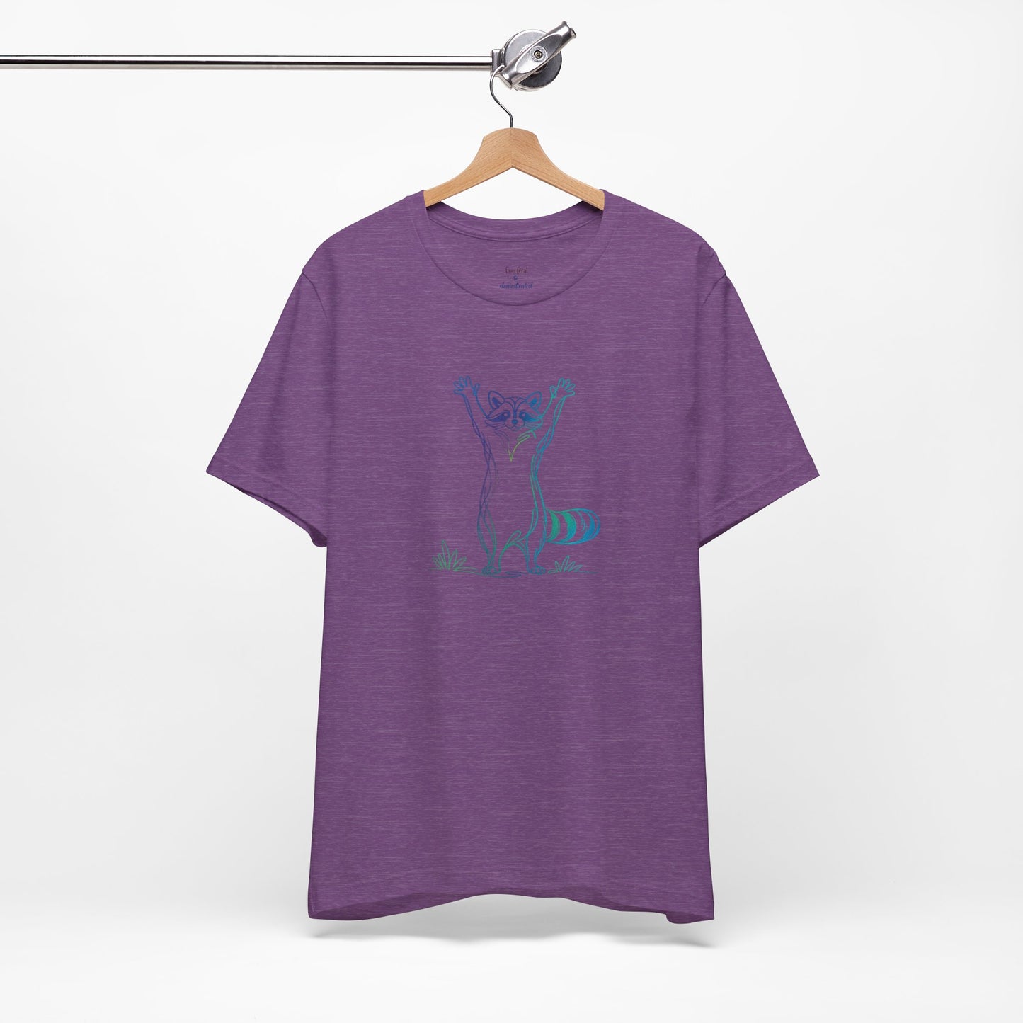Raccoon Tee — Minimal Line Raccoon Scenic Graphic T-Shirt
