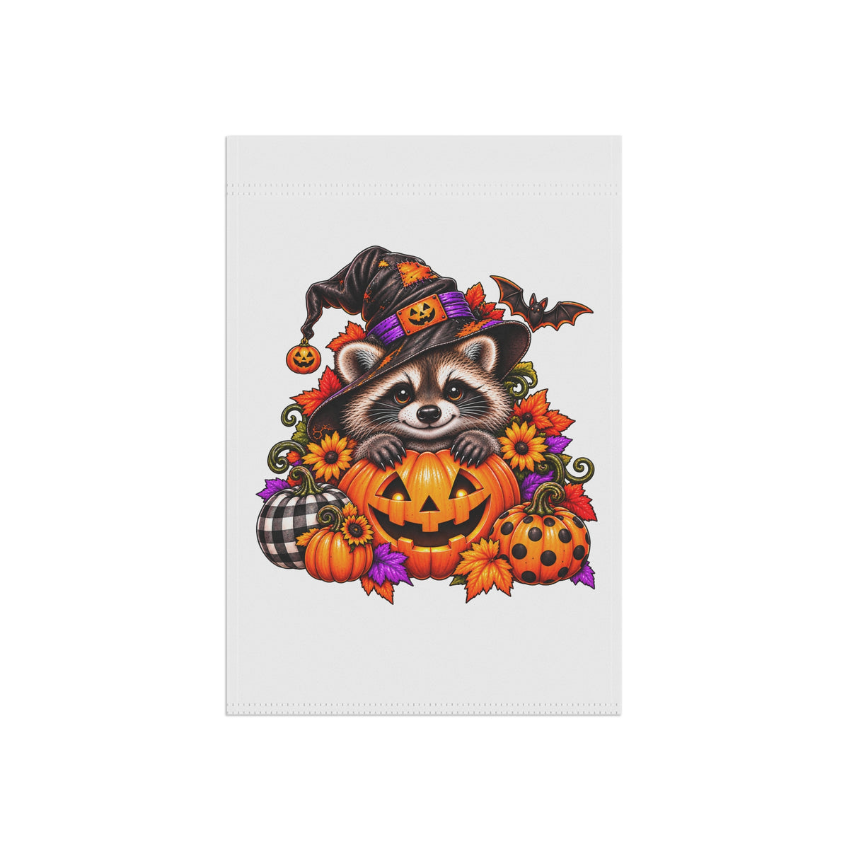 Halloween Raccoon Garden Flag