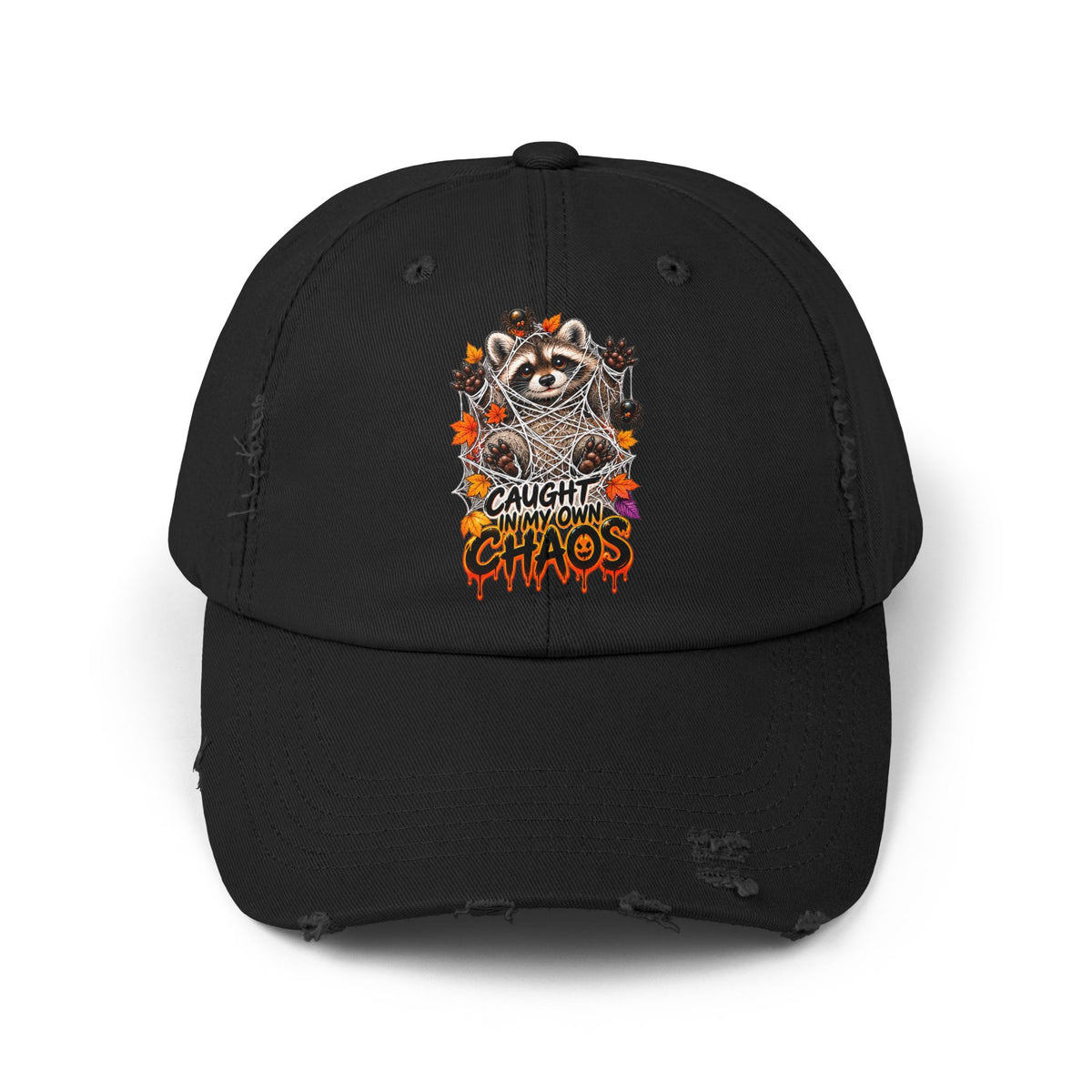 Caught Raccoon Distressed Baseball Hat