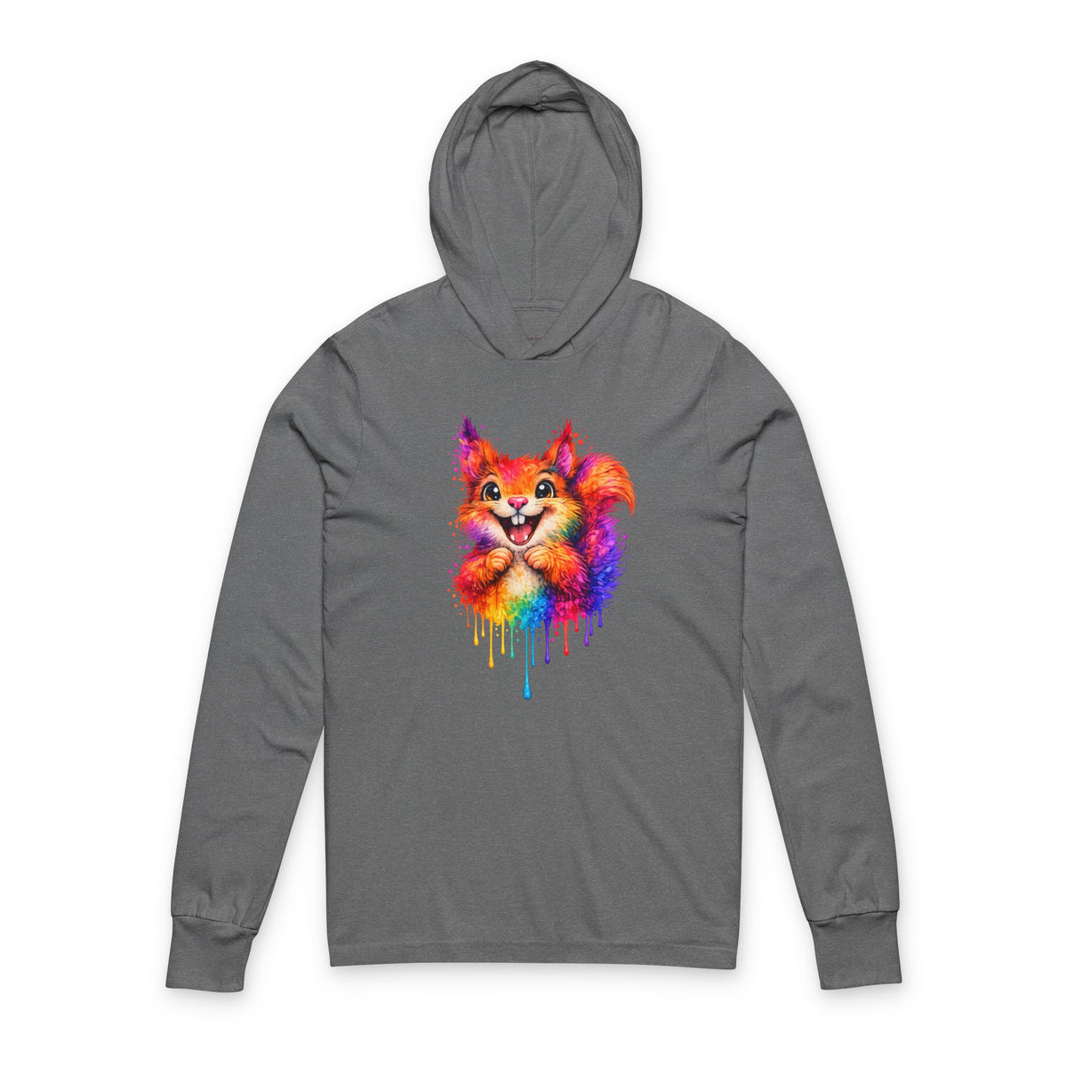 Watercolor Squirrel Hooded Long Sleeve T-Shirt