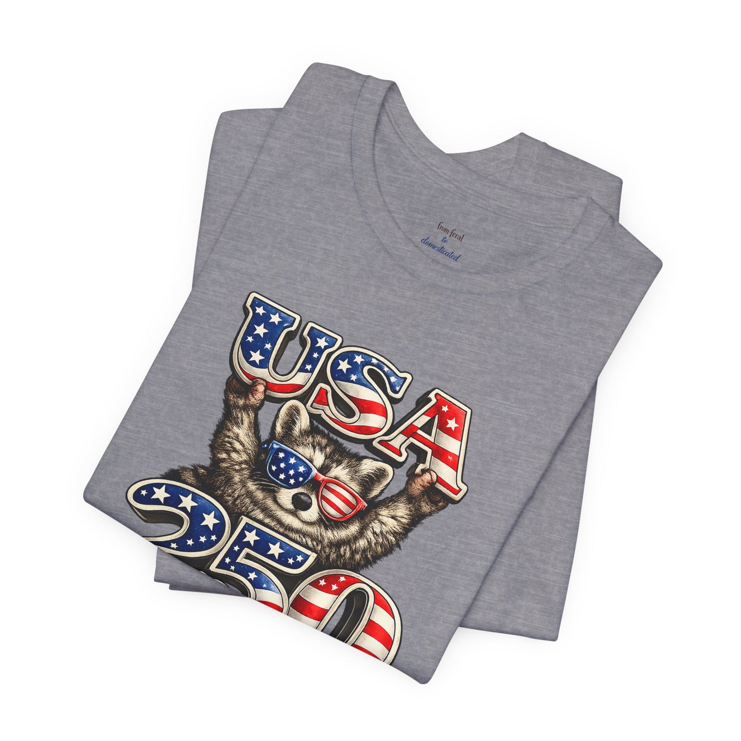 Patriot Raccoon 250th Anniversary T-Shirt — 4th of July Fireworks Flag Tee