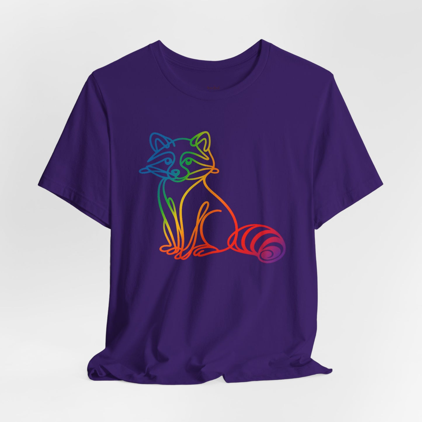 Raccoon Tee — Minimal Line Raccoon Scenic Graphic T-Shirt