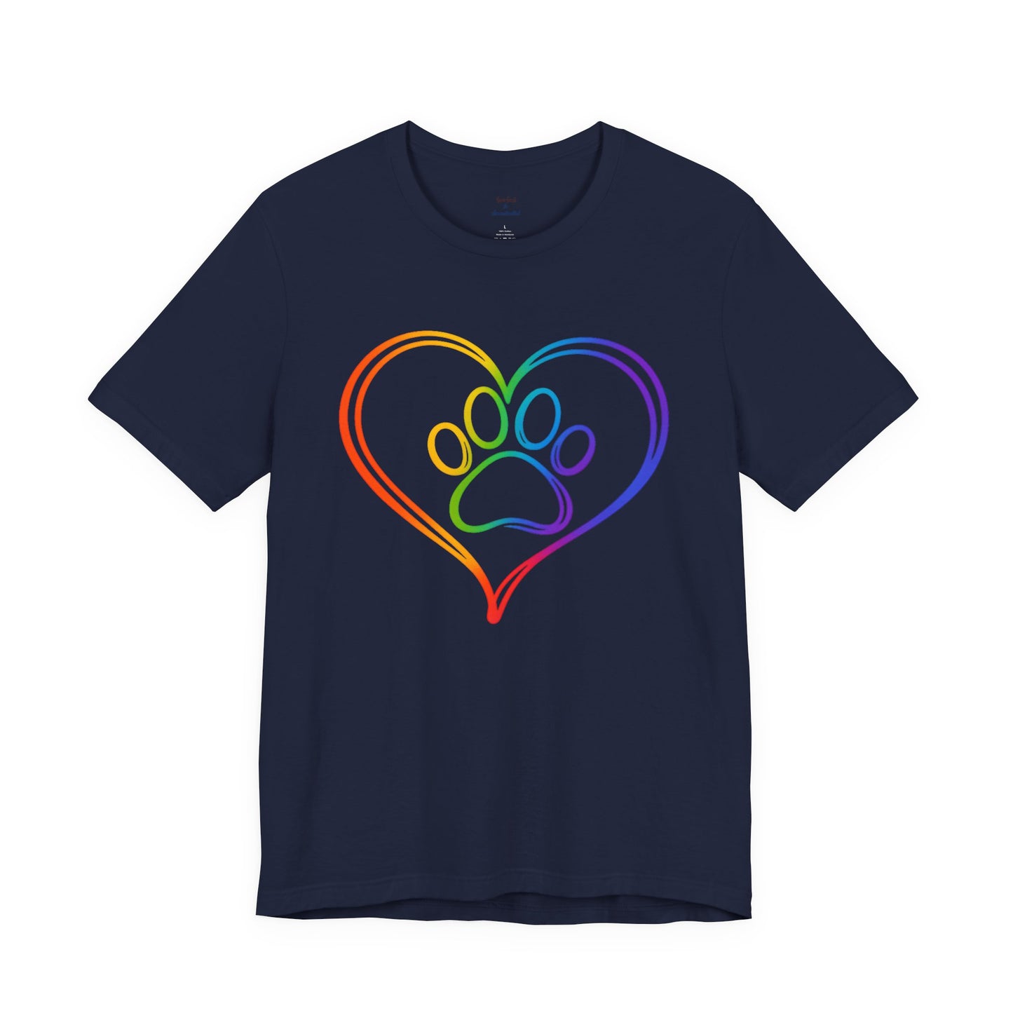 Heart/Paw Colorful Line-Work T-Shirt