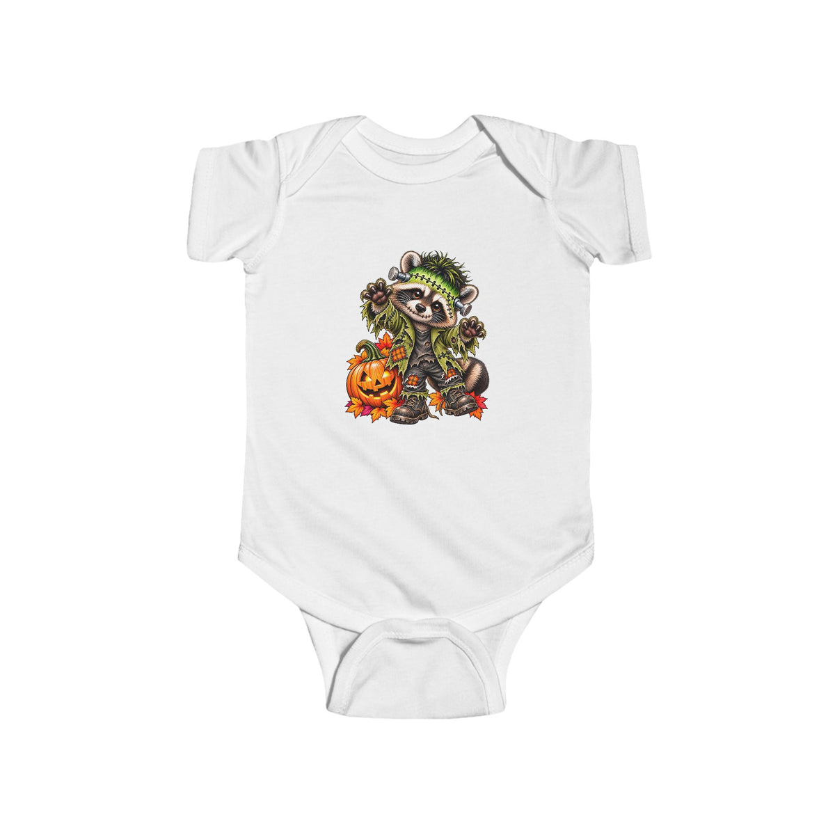 Infant Onesie — Halloween Frankenstein Raccoon