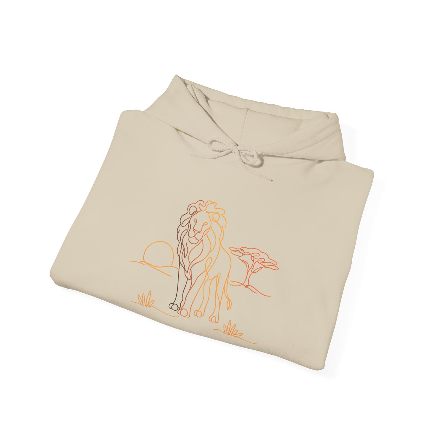Lion Line Art Hoodie — Minimal Safari Sweatshirt