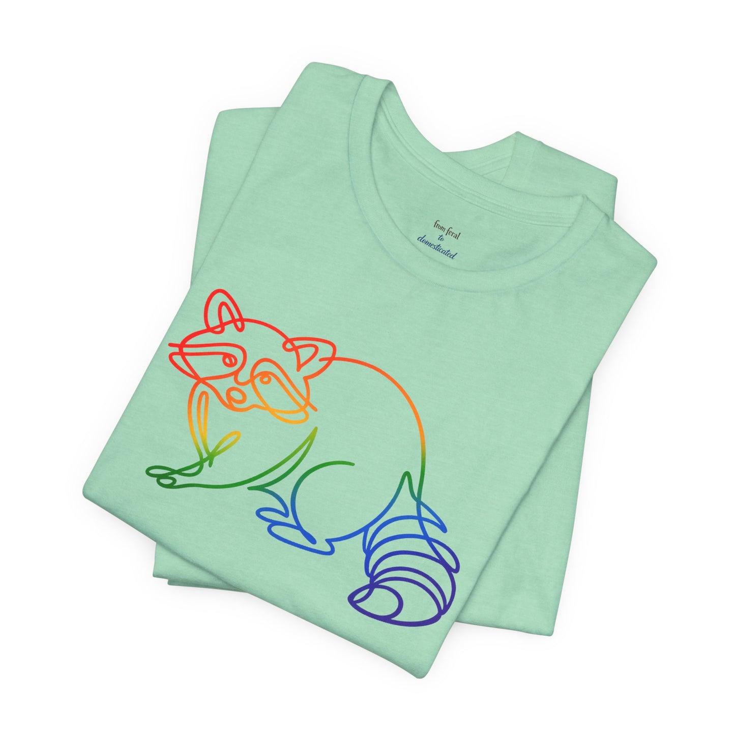 Raccoon Tee — Minimal Line Raccoon Scenic Graphic T-Shirt