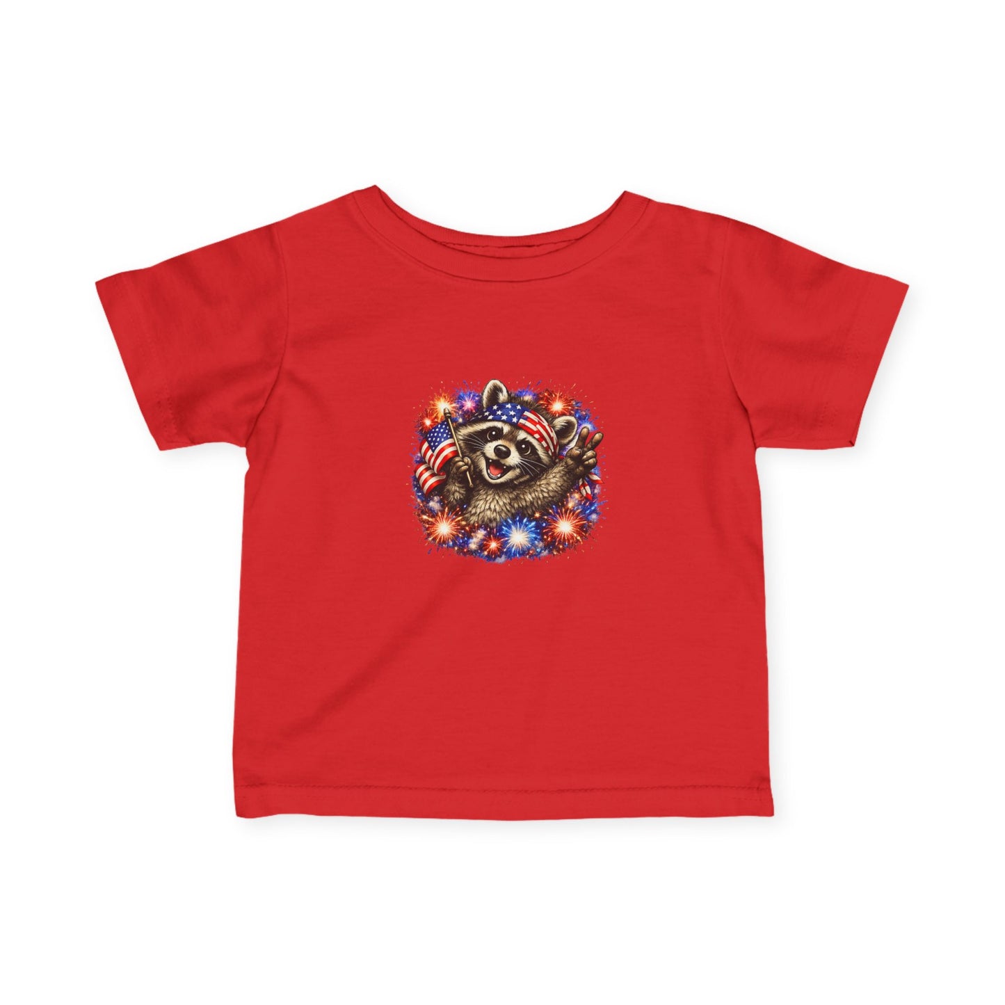 Infant Tee — Adorable 4th of July Raccoon —  Baby Shirt