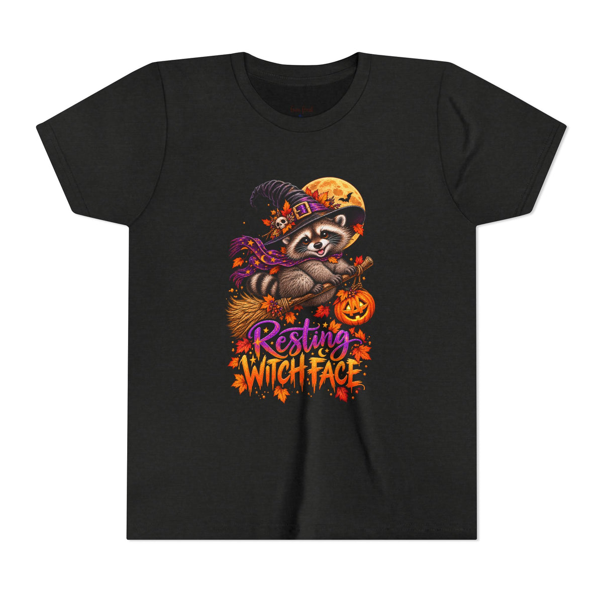 Resting Witch Face Youth Tee — Raccoon Kids Tshirt