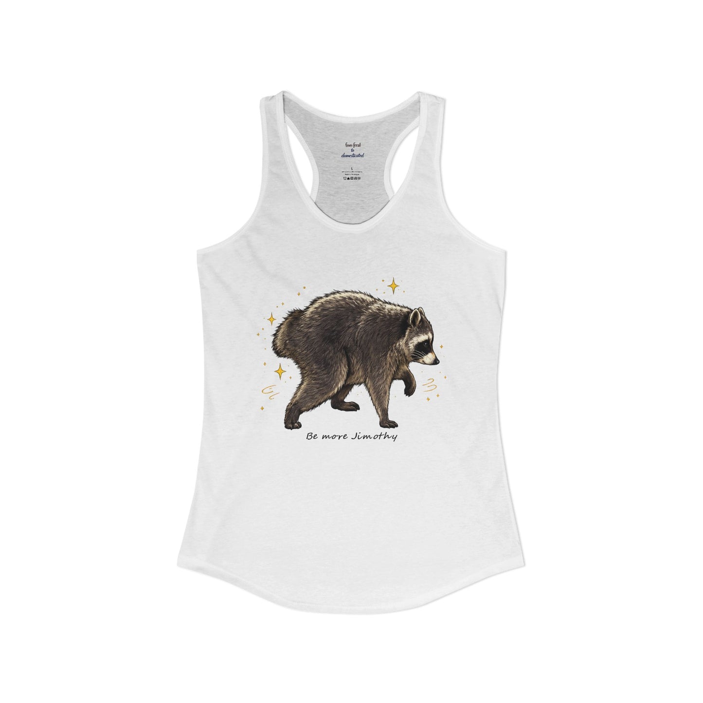 Jimothy The Raccoon Racerback Tank