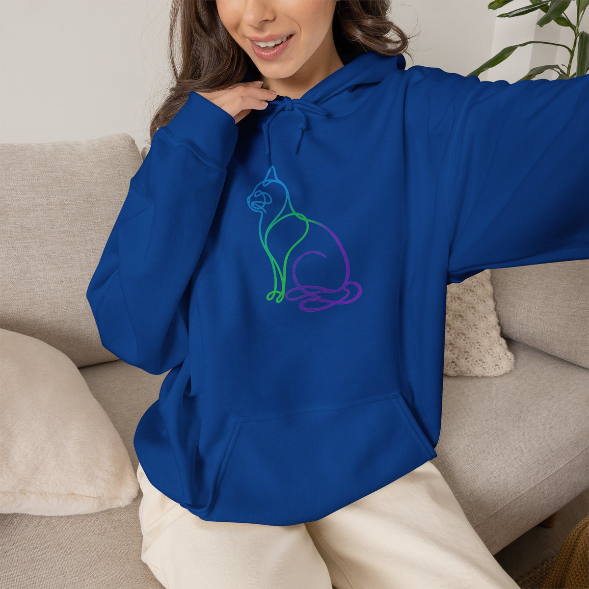 Northern Lights Cat Hooded Sweatshirt