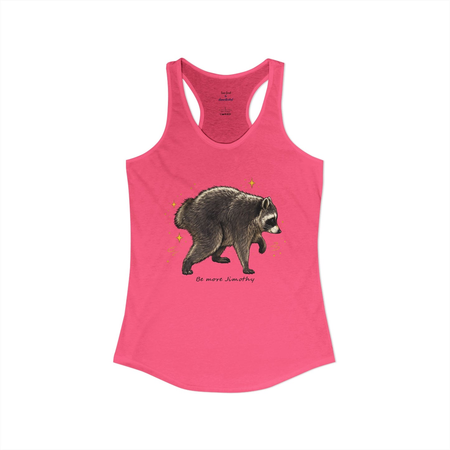 Jimothy The Raccoon Racerback Tank