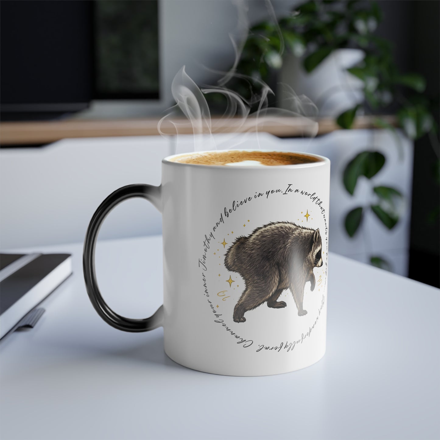 Jimothy The Raccoon Color-Changing Mug  11 oz