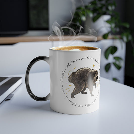Jimothy The Raccoon Color-Changing Mug  11 oz