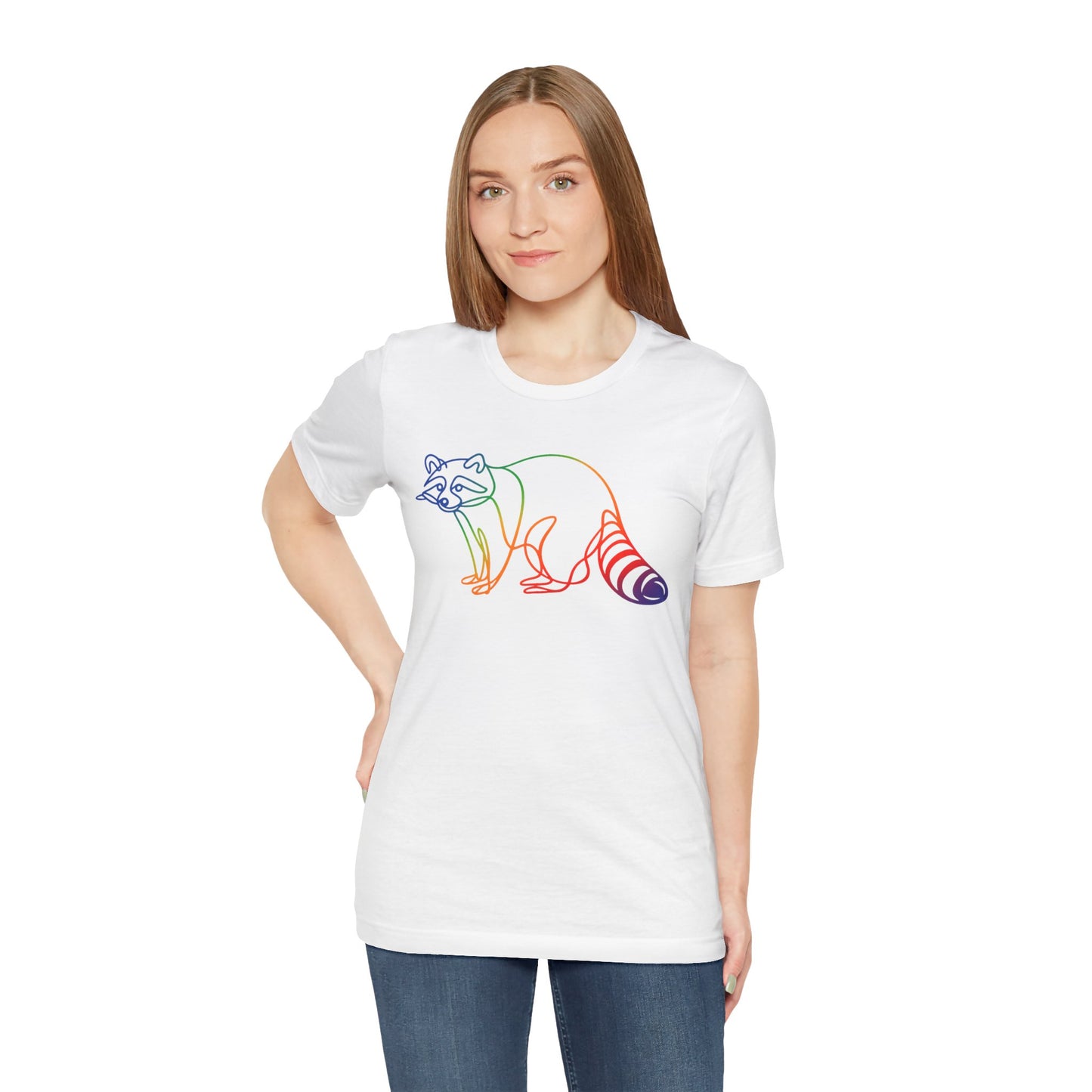 Raccoon Tee — Minimal Line Raccoon Scenic Graphic T-Shirt