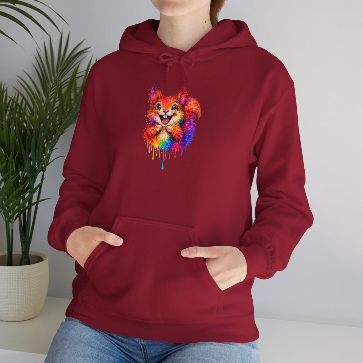 Watercolor Squirrel Hooded Sweatshirt