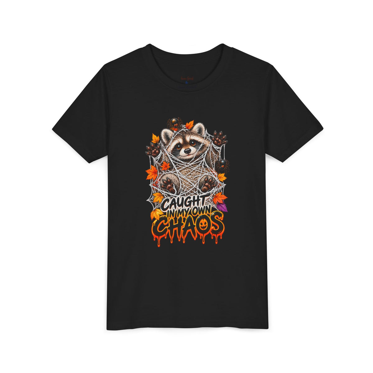 Caught Raccoon Youth Tee — Raccoon Kids Tshirt