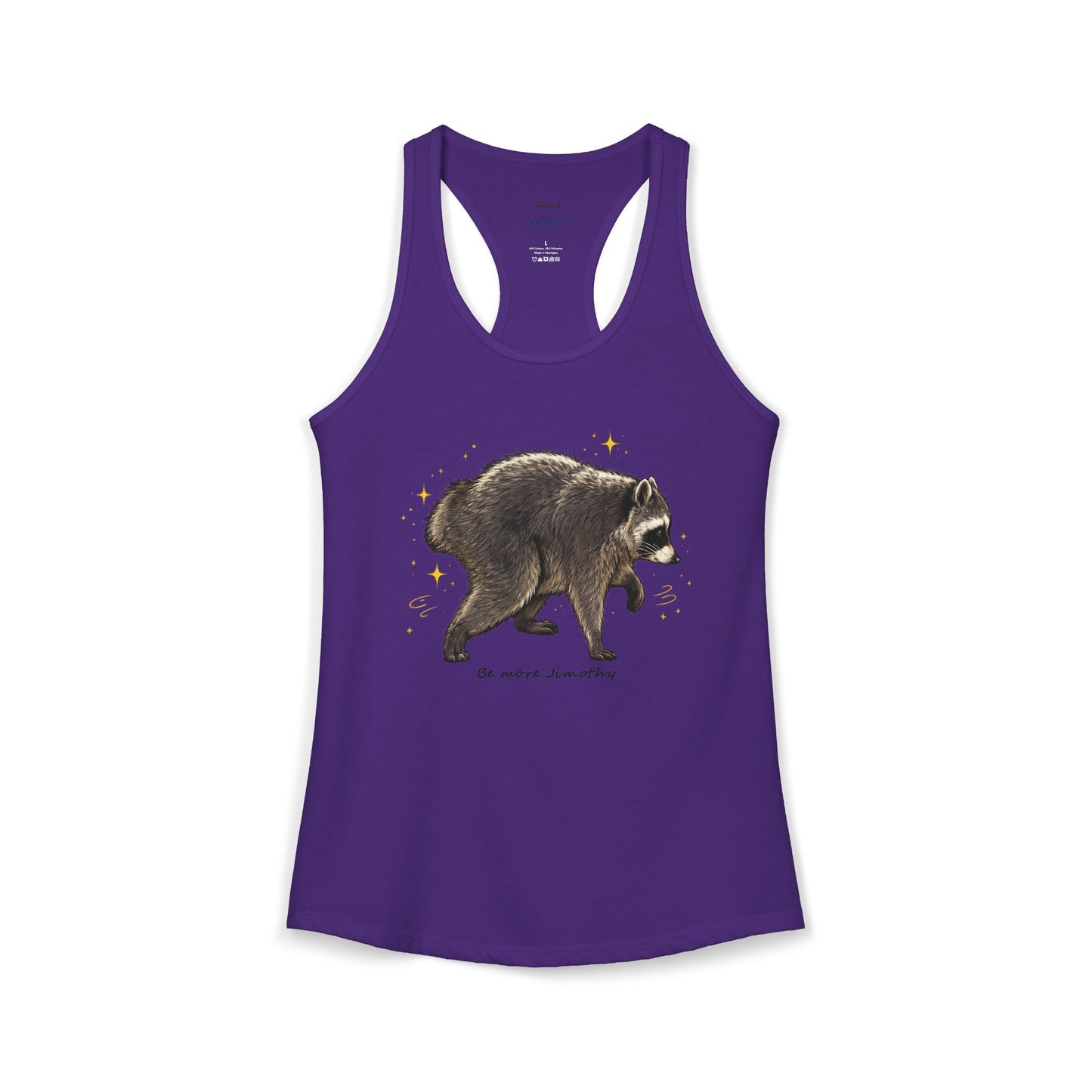 Jimothy The Raccoon Racerback Tank