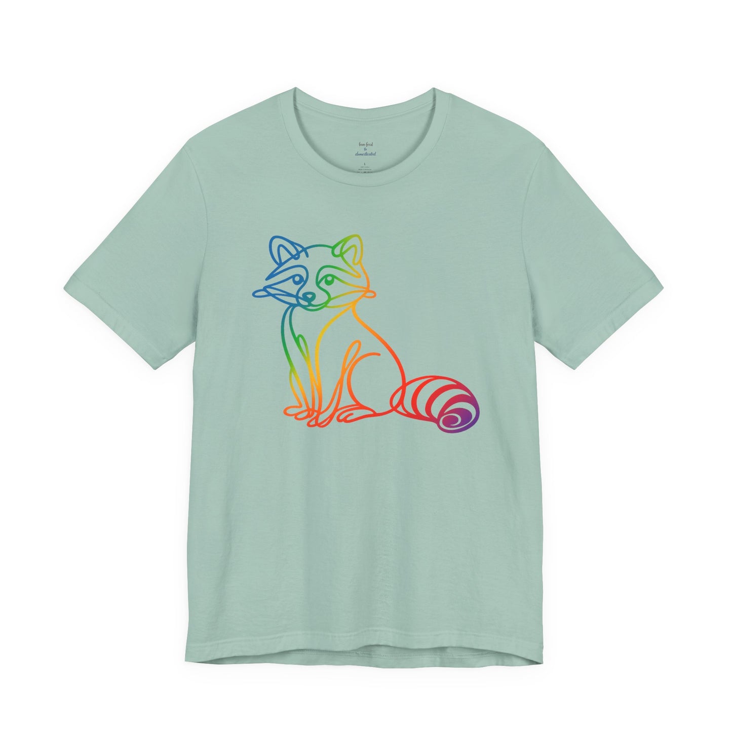 Raccoon Tee — Minimal Line Raccoon Scenic Graphic T-Shirt