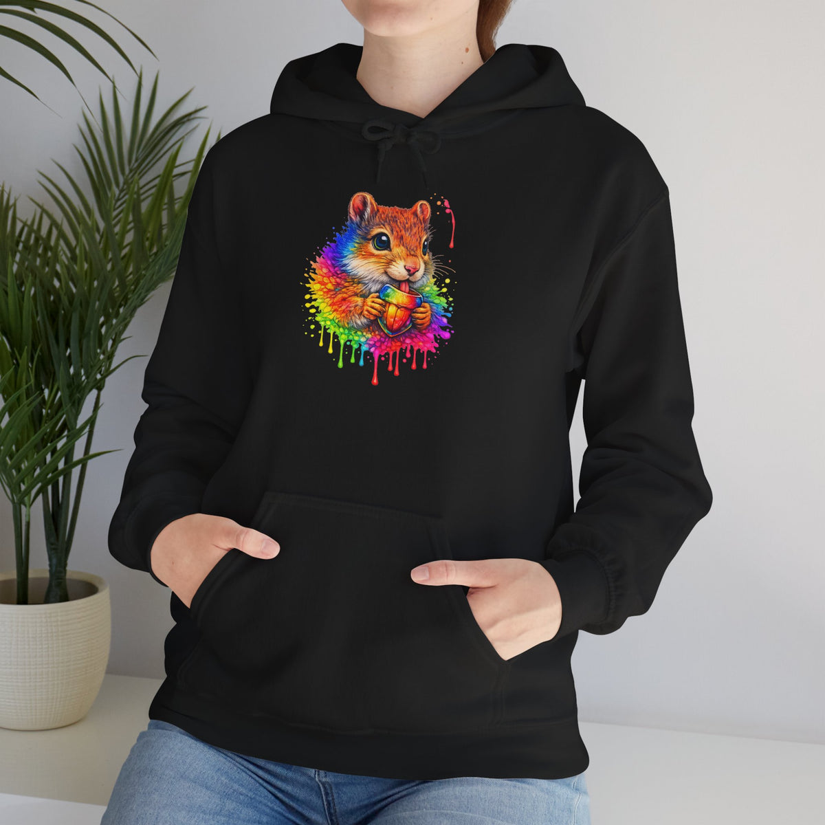 Watercolor Squirrel Hooded Sweatshirt
