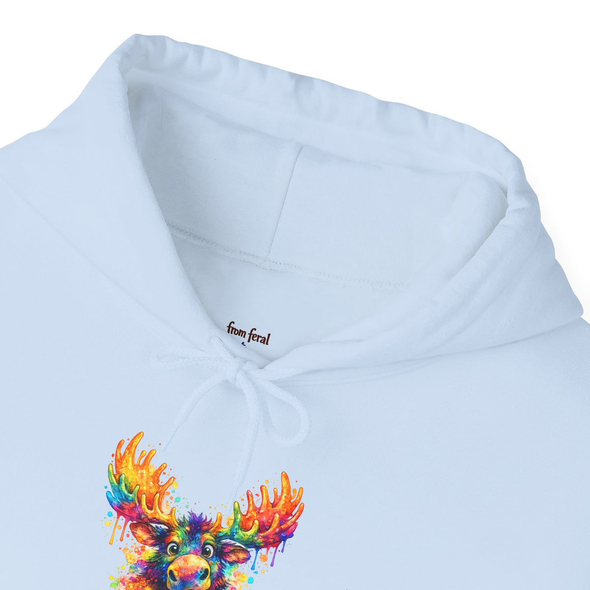 Watercolor Moose Hooded Sweatshirt