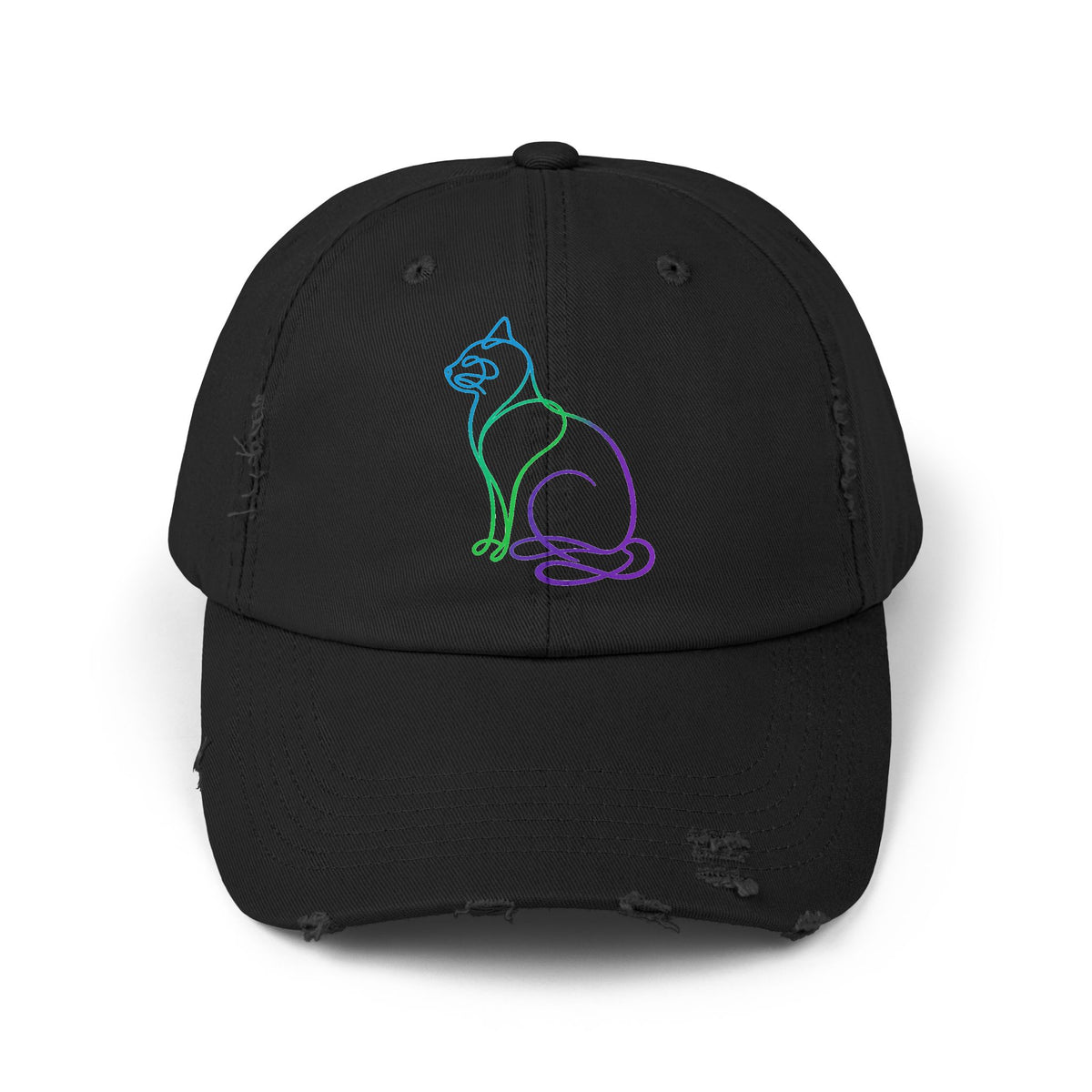Northern Lights Cat Distressed Cap