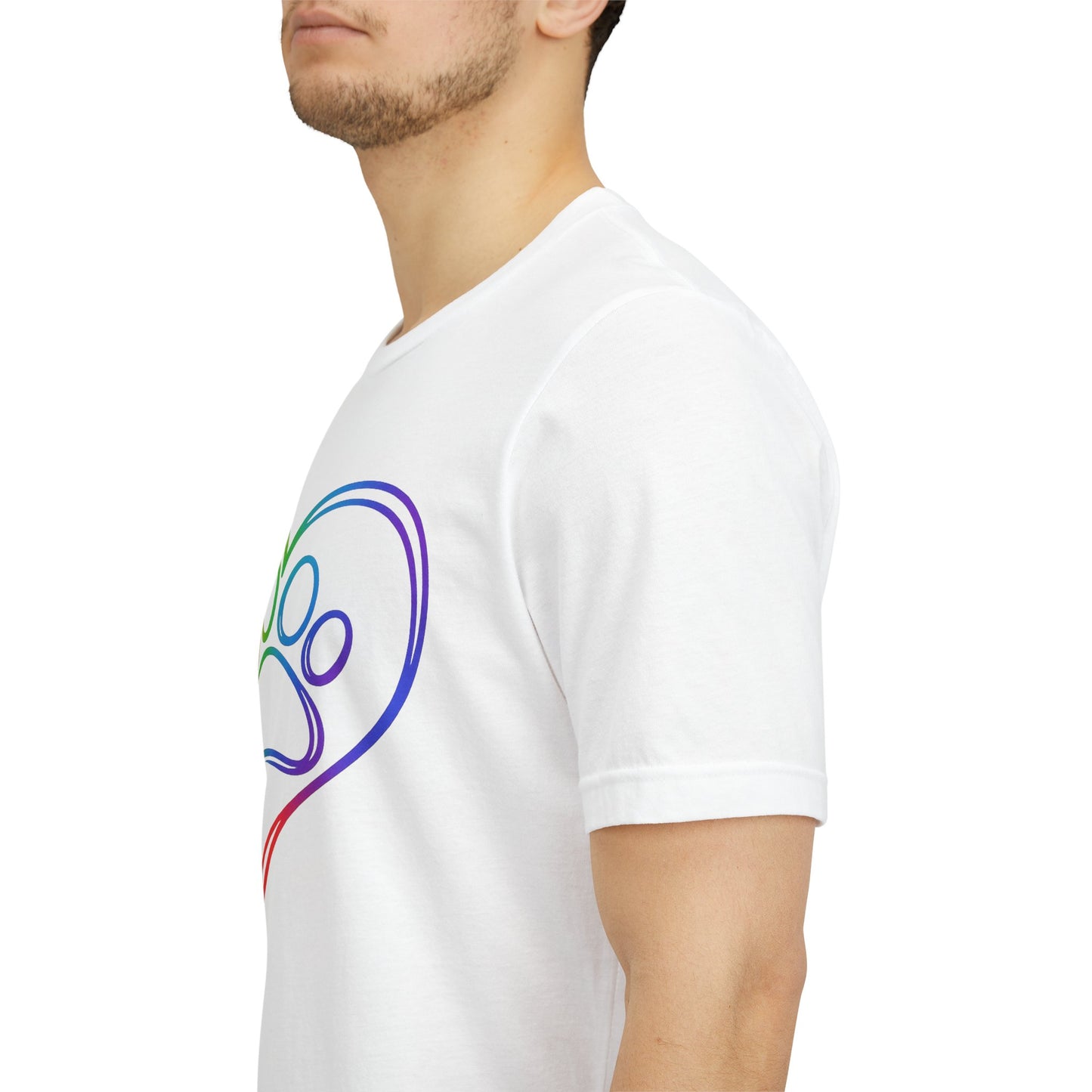 Heart/Paw Colorful Line-Work T-Shirt