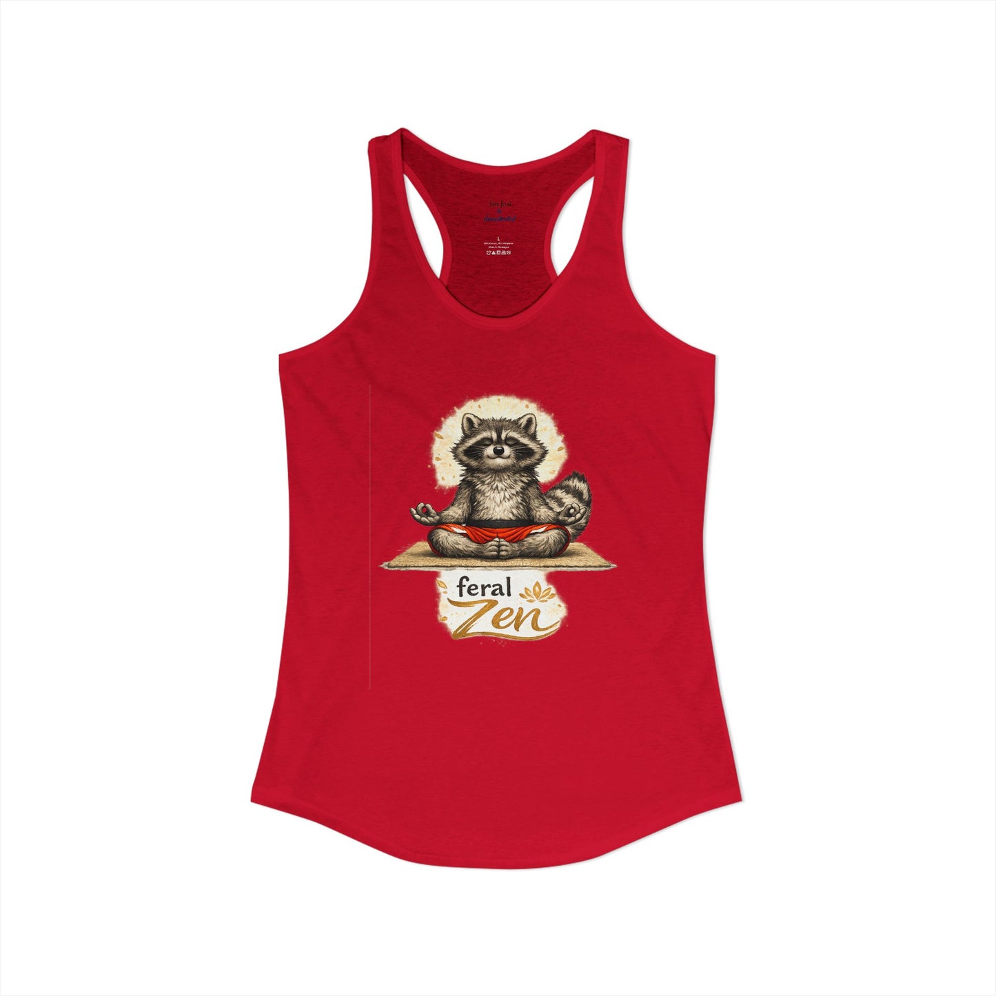 Feral Zen Raccoon Racerback Tank