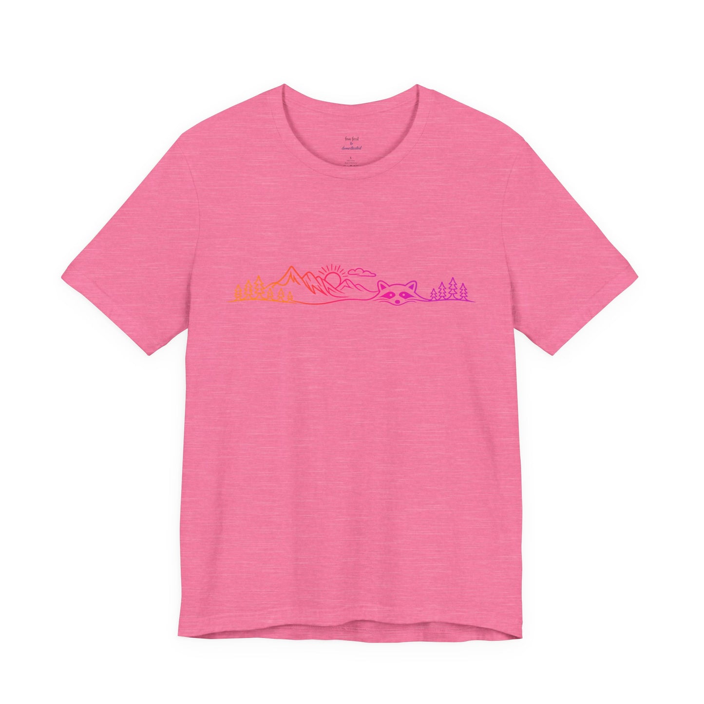 Raccoon Tee — Minimal Line Raccoon Scenic Graphic T-Shirt