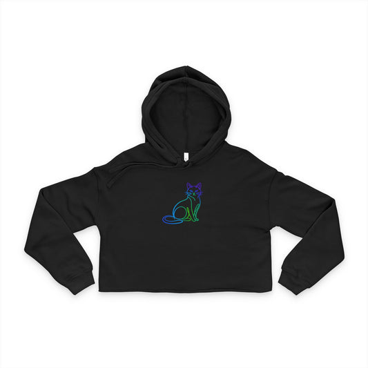Colorful Cat Cropped Hoodie