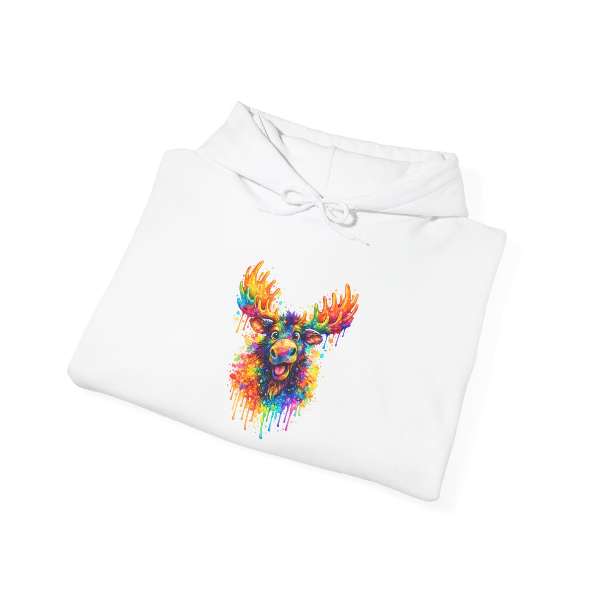 Watercolor Moose Hooded Sweatshirt