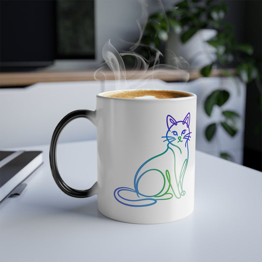 Northern Lights Cat Color-Changing Mug  11 oz