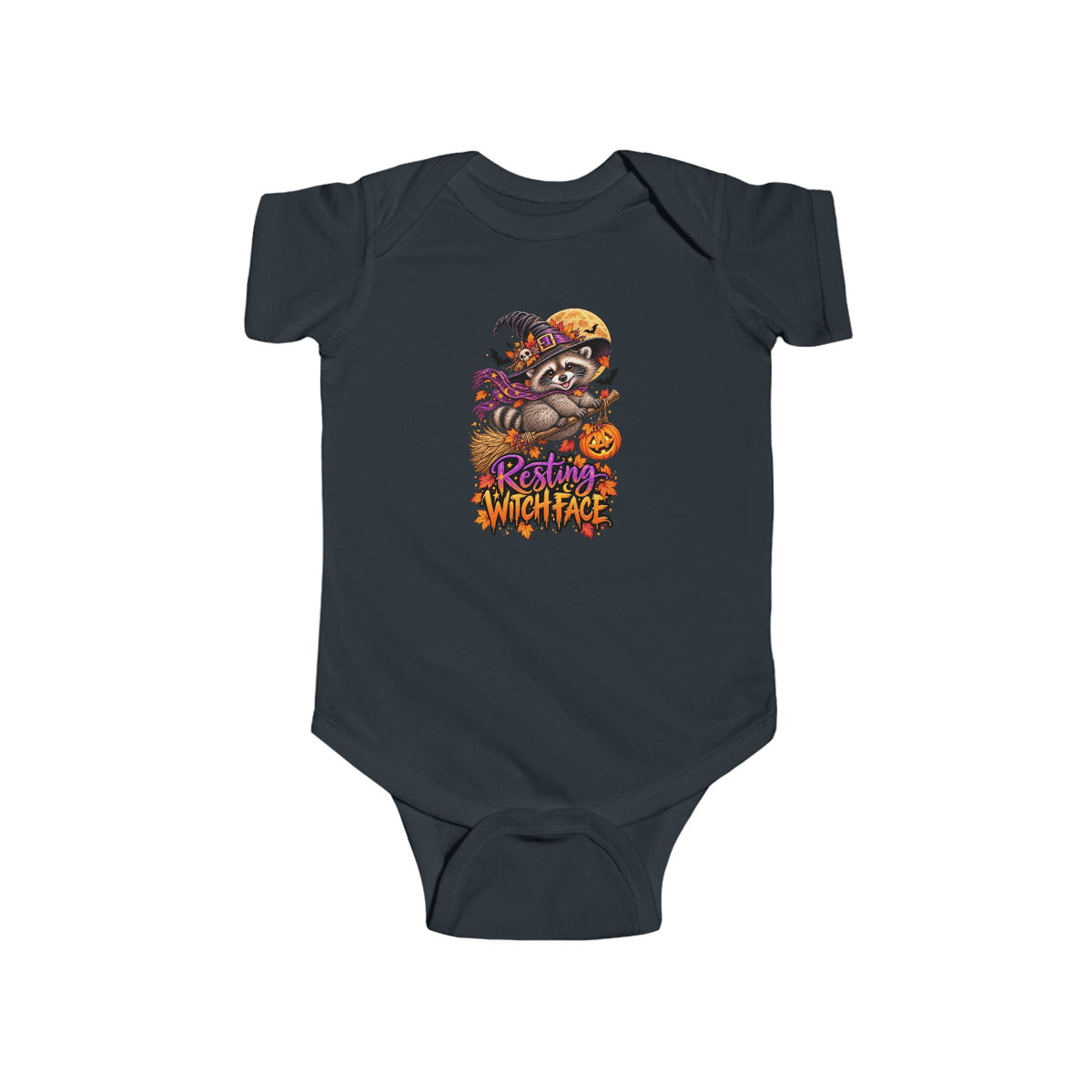 Infant Onesie — Resting Witch Face Raccoon