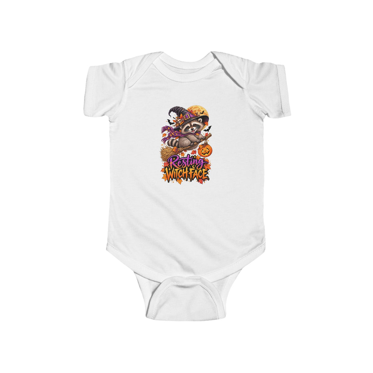 Infant Onesie — Resting Witch Face Raccoon