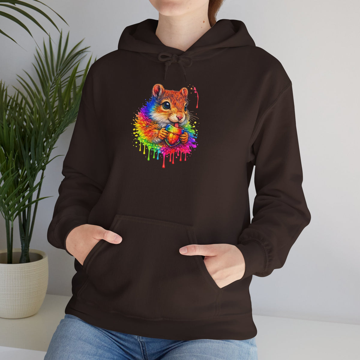 Watercolor Squirrel Hooded Sweatshirt
