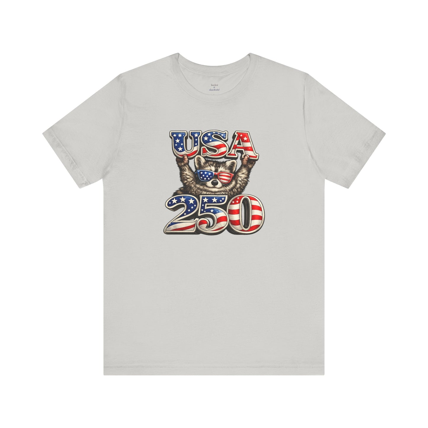 Patriot Raccoon 250th Anniversary T-Shirt — 4th of July Fireworks Flag Tee