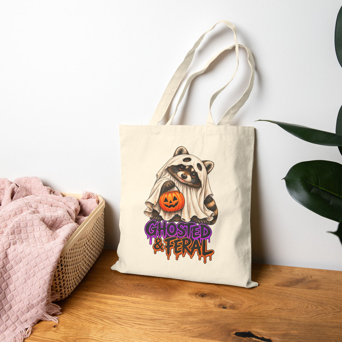 Ghosted Raccoon Tote Bag